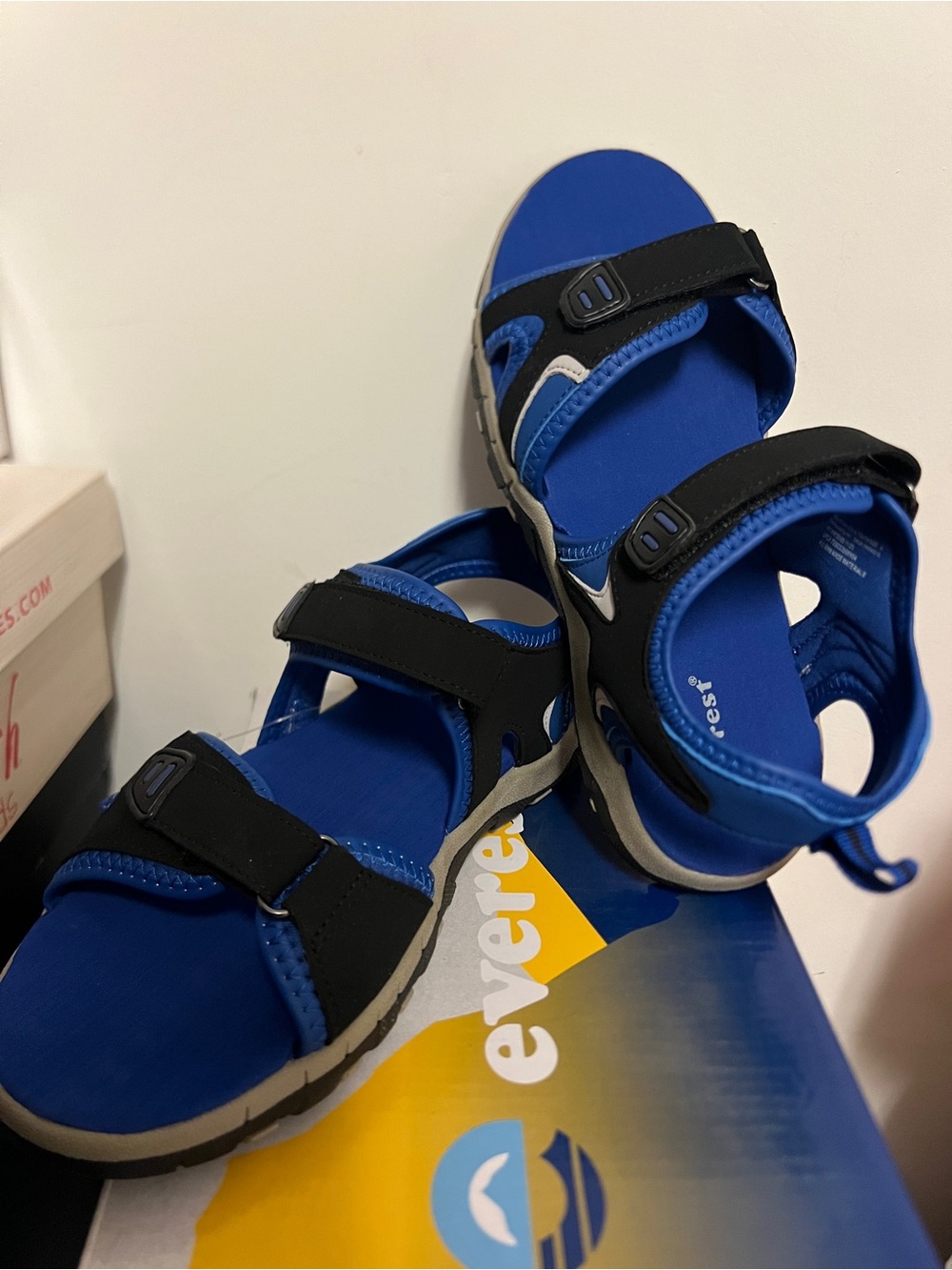 Size 4 Boys Blue Adjustable Sandals